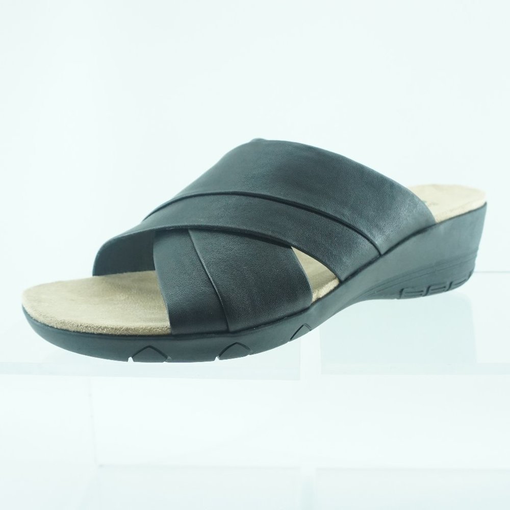 Baretraps Black Slip-On Wedge Sandals Women's Shoe Size 9 1/2